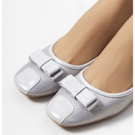 Szare błyszczące baleriny Rikke 1