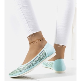 Zielone baleriny z ażurowym zdobieniem Astrid 1