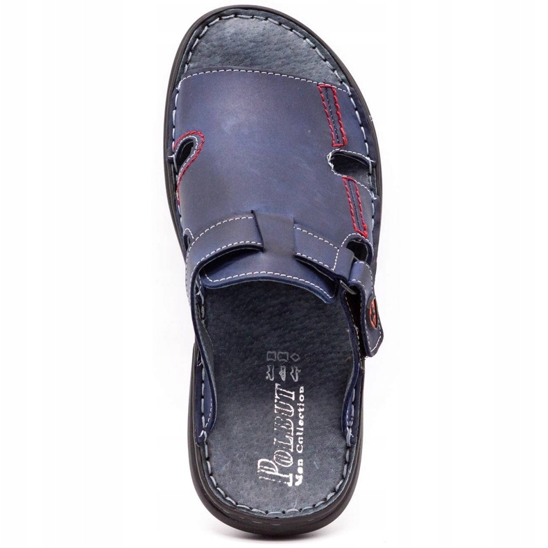 Polbut Klapki męskie 356 granatowe niebieskie 5