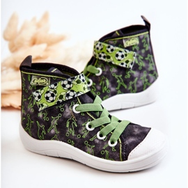 BEFADO S.A. Wysokie Dziecięce Trampki Piłkarz Befado 268X070 Szaro-Zielone 2