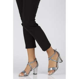 Sandały Filippo DS1276/22 Si srebrne srebrny szare 2