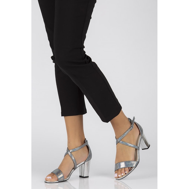 Sandały Filippo DS1276/22 Si srebrne srebrny szare 2