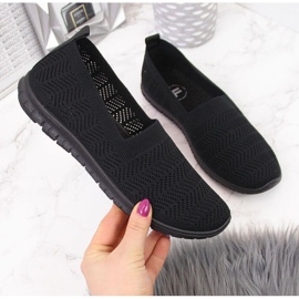 Tenisówki ażurowe slip on Filippo W PAW219A czarne 1