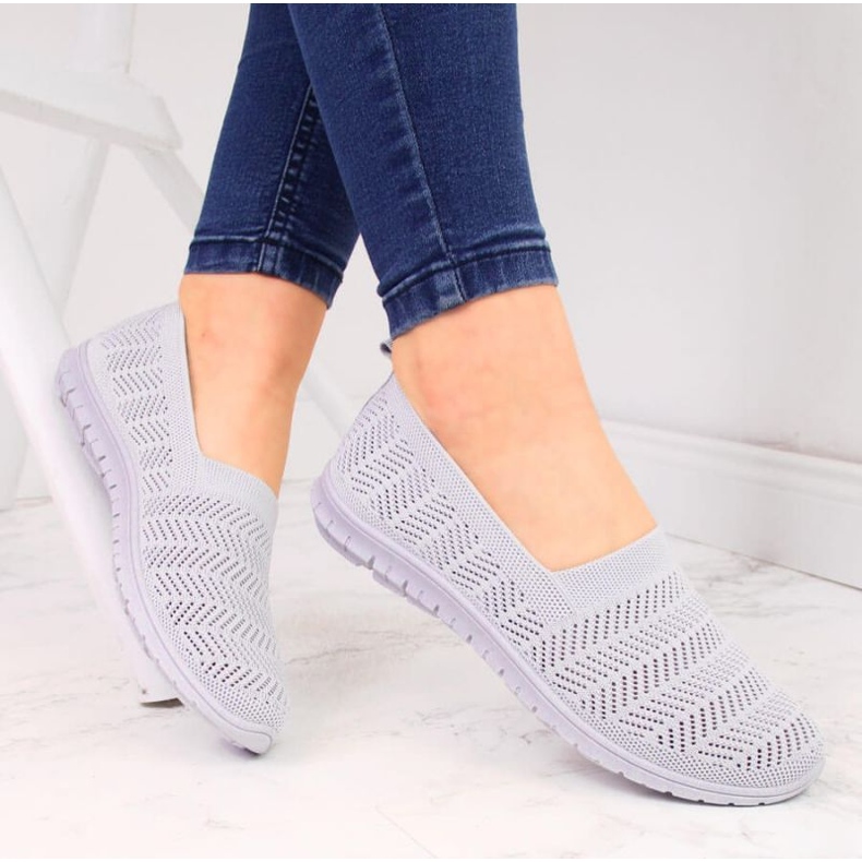 Tenisówki ażurowe slip on Filippo W PAW219C szare 2