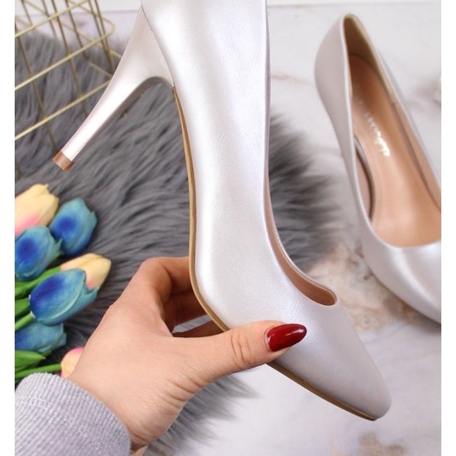 Czółenka na szpilce Sergio Leone W SK150N srebrne 1