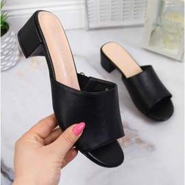 Klapki na klocku Sergio Leone W SK375A czarne 1