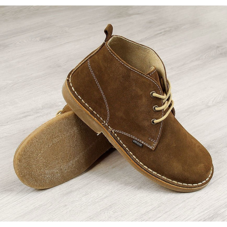 Skórzane brązowe botki męskie Gregor 1