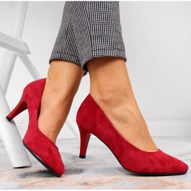 Czółenka zamszowe czerwone Sergio Leone 1