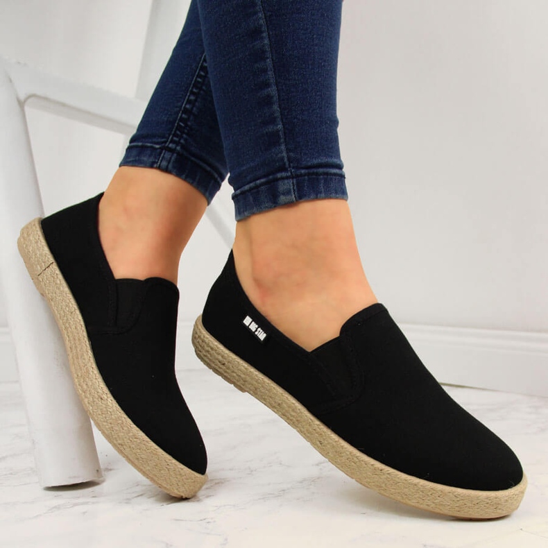 Espadryle damskie slip on czarne Big Star DD274017 1