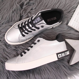 Trampki niskie damskie z eko skóry srebrne Big Star II274034 srebrny 1