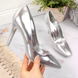 Czółenka na szpilce srebrne Seastar srebrny 2