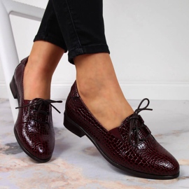 Półbuty lakierowane sznurowane brązowe Potocki 1