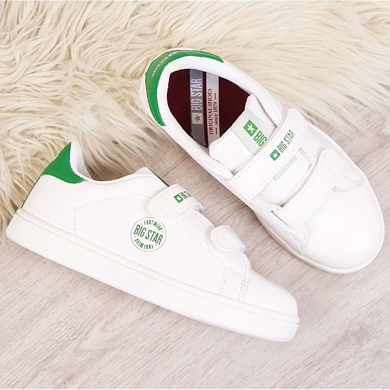 Trampki dziecięce eko skóra na rzepy białe Big Star DD374029 1