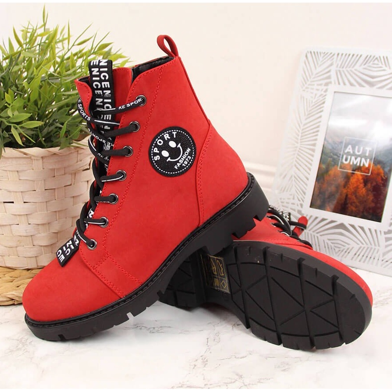 Workery dziewczęce ocieplane czerwone Vinceza 2