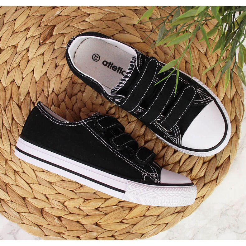 Trampki niskie tenisówki na rzepy dziecięce czarne Atletico 2