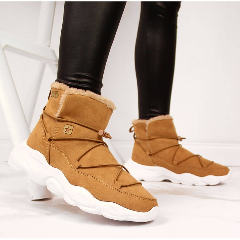 Śniegowce damskie camel Big Star II274266 brązowe 2