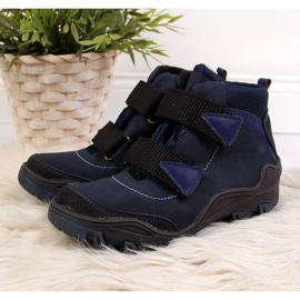 Traperki chłopięce na rzepy granatowe Kornecki 6394 niebieskie 2