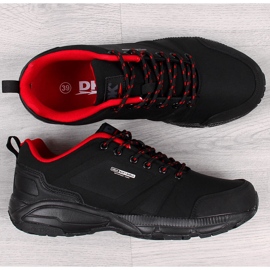 Buty sportowe trekkingowe wodoodporne czarno-czerwone DK czarne 2