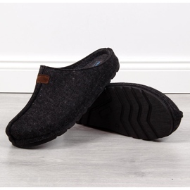 Kapcie męskie filcowe pantofle czarne Panto Fino II167010 2