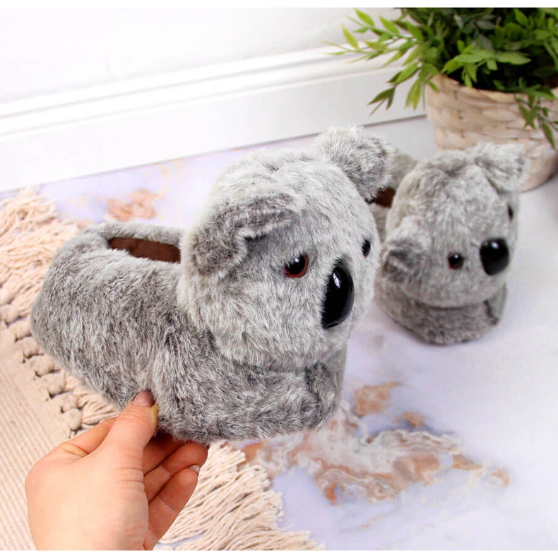 Kapcie dziecięce domowe zwierzaki koala szare 1