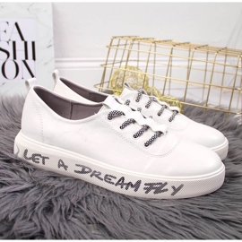 Półbuty damskie na platformie białe S.Barski 2