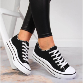 Trampki damskie na platformie czarne S.Barski 1