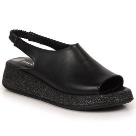 Sandały damskie na platformie czarne Navy Dot 2