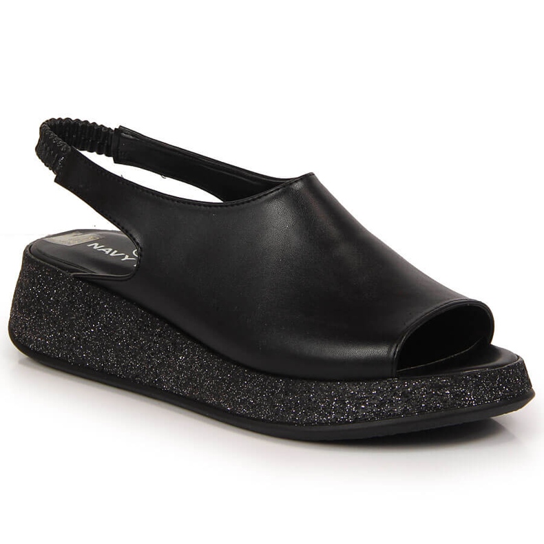 Sandały damskie na platformie czarne Navy Dot 2