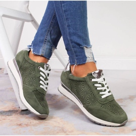 Sneakersy damskie zamszowe zielone Jezzi 1