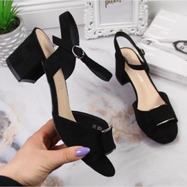 Sandały na słupku czarne Sergio Leone 1