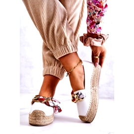 PS1 Skórzane Damskie Espadryle Z Łańcuchem Białe Fancy 1