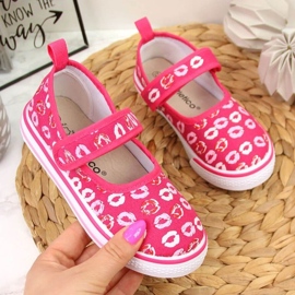 Baleriny na rzep kapcie do przedszkola różowe Jr Atletico 1