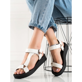 Cm Paris Białe Sandałki Na Platformie czarne 1