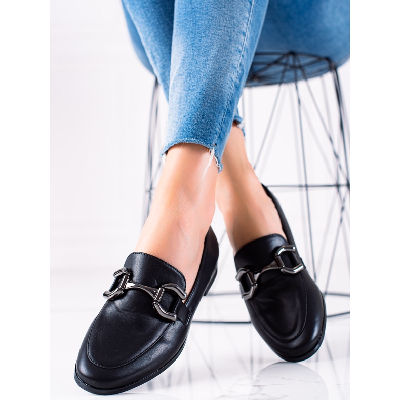 Lovery Klasyczne Mokasyny Z Ozdobą czarne 2