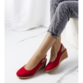Espadryle czerwone na koturnie Ribeiro 1