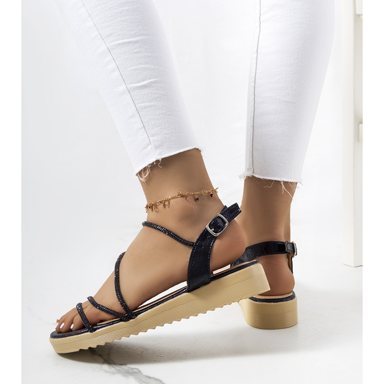 Czarne sandały damskie Kul 1