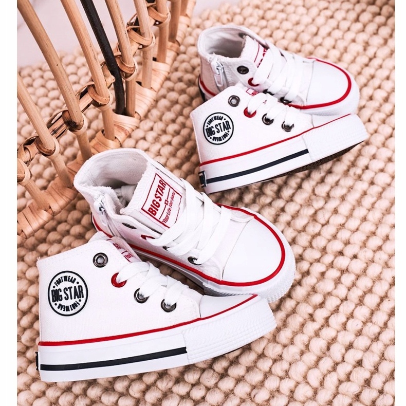 Dziecięce Wysokie Trampki Z Suwakiem Big Star HH374187 Białe 1