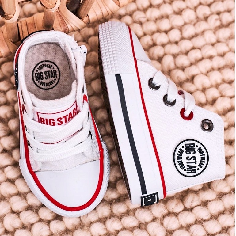 Dziecięce Wysokie Trampki Z Suwakiem Big Star HH374187 Białe 3