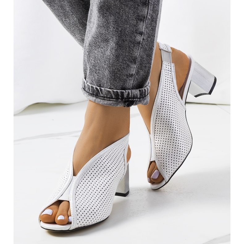 Srebrne ażurowe sandały Rush srebrny 1