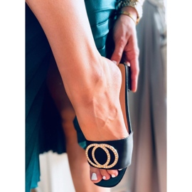 Klapki damskie Allor Black czarne 2