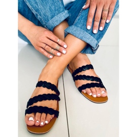 Klapki damskie Clover Black czarne 1