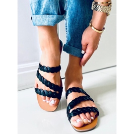 Klapki damskie Clover Black czarne 2