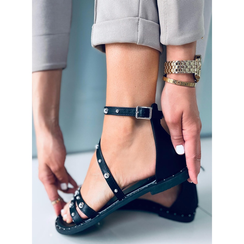 Sandałki rzymianki Kair Black czarne 2