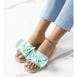 Zielone klapki z kokardą Avi 2