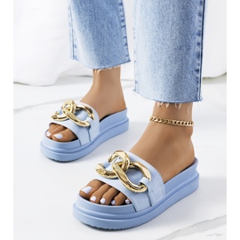 Niebieskie klapki na platformie Berloz 1