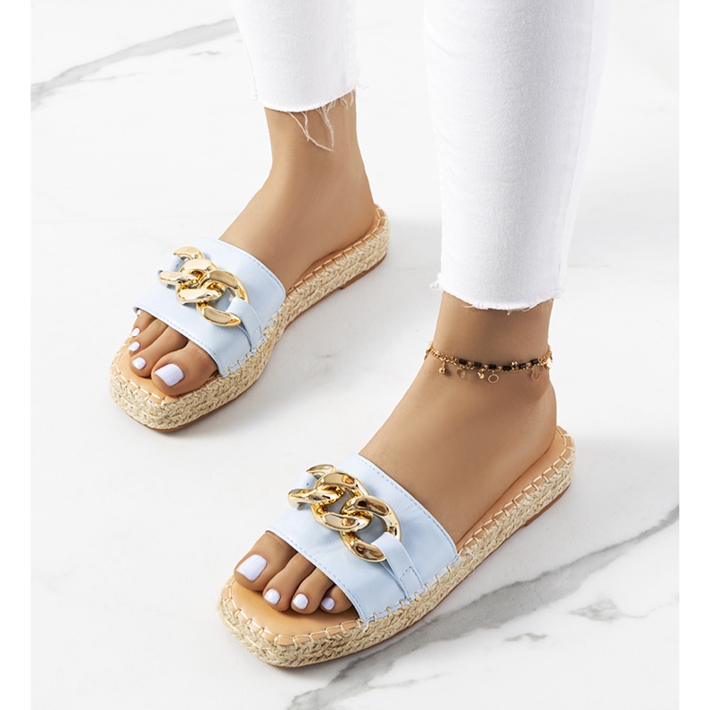 Niebieskie klapki z łańcuchem Cairo 1