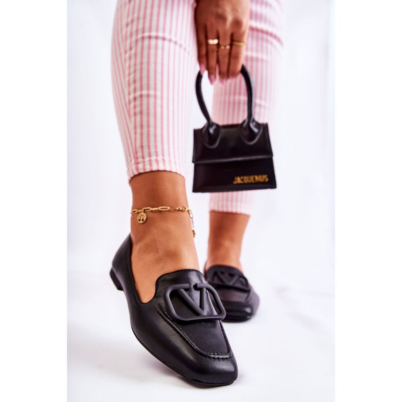 PS1 Mokasyny Półbuty Z Ozdobą Czarne Hermosa 1