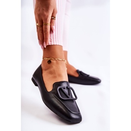PS1 Mokasyny Półbuty Z Ozdobą Czarne Hermosa 2