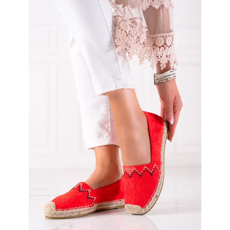 Lucky Shoes Espadryle Ze Wzorem czerwone 1