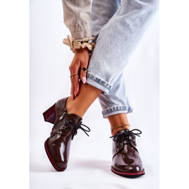 S.Barski Półbuty Na Suwak Brązowo-Czerwone Laurosa brązowe 2